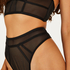 Sexy mesh high-cut thong, Black