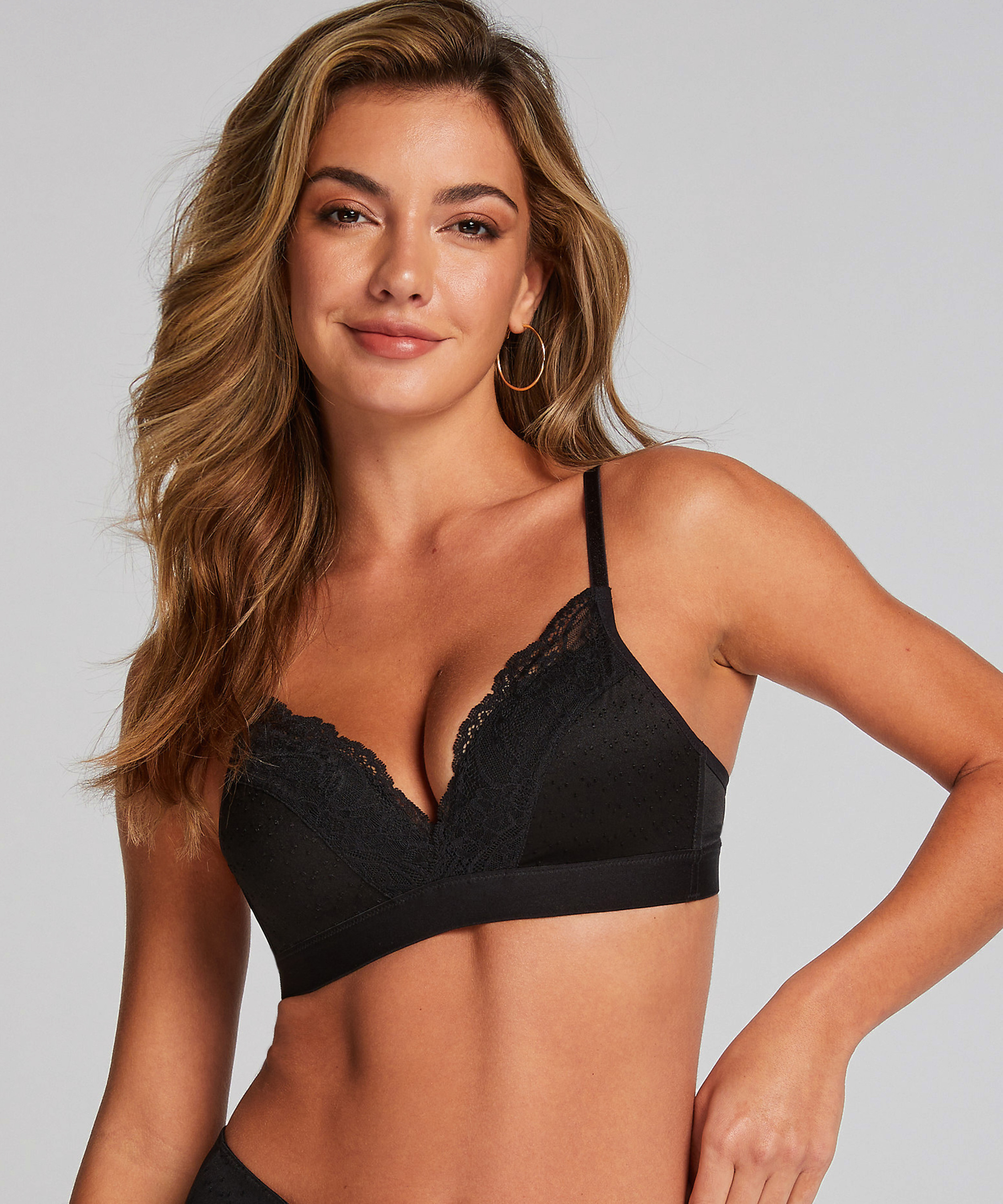 Sophie Padded Non-wired Bra, Black, main