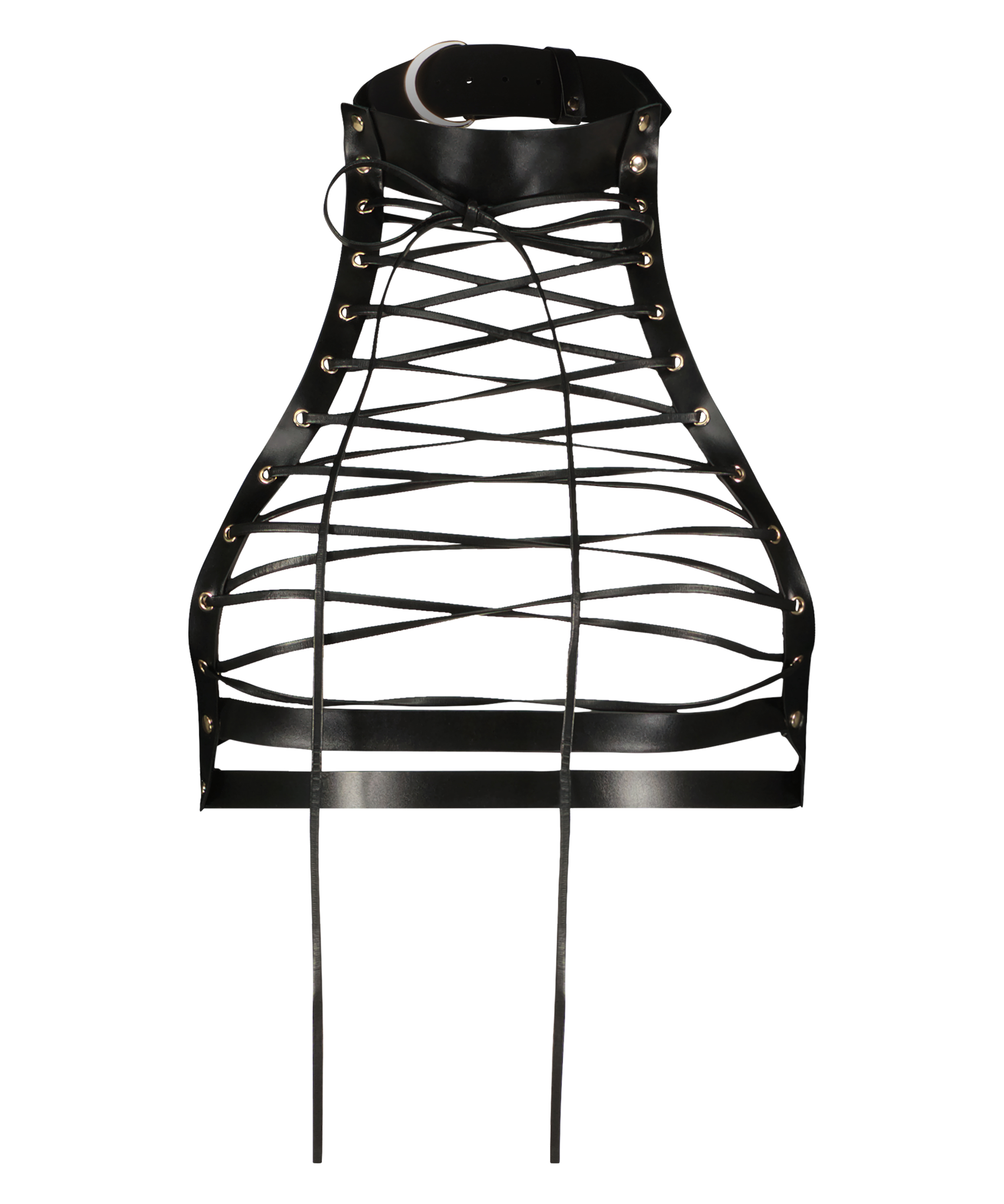 Faux Leather Bralette, Black, main