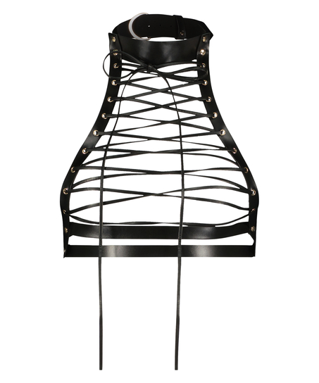 Faux Leather Bralette, Black