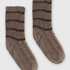 Lurex Knit Socks, Brown