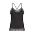 Satin Lace cami top, Black