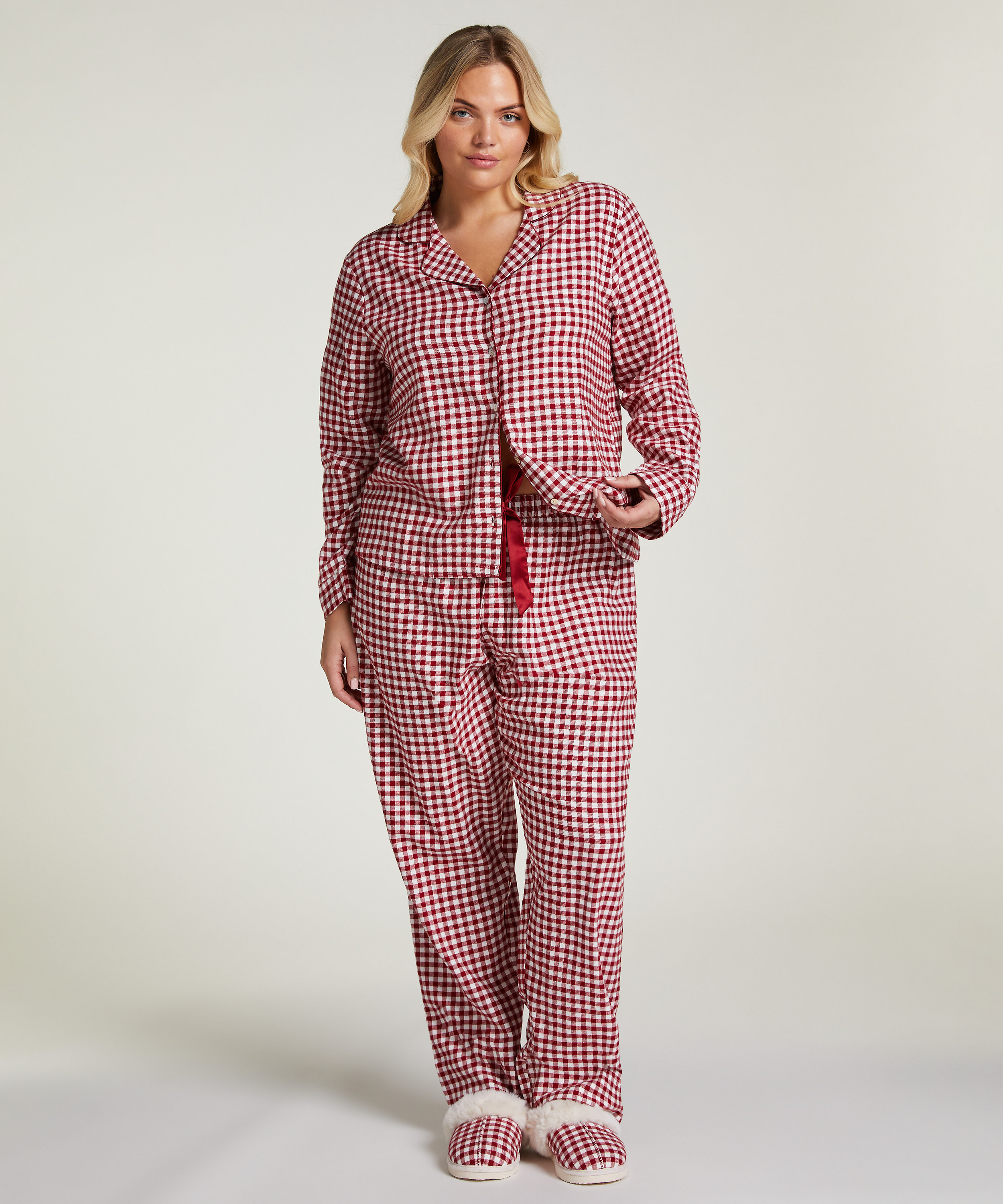 Flannel Pyjama Set, Red, main