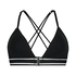 Casey cotton padded triangle bralette, Black