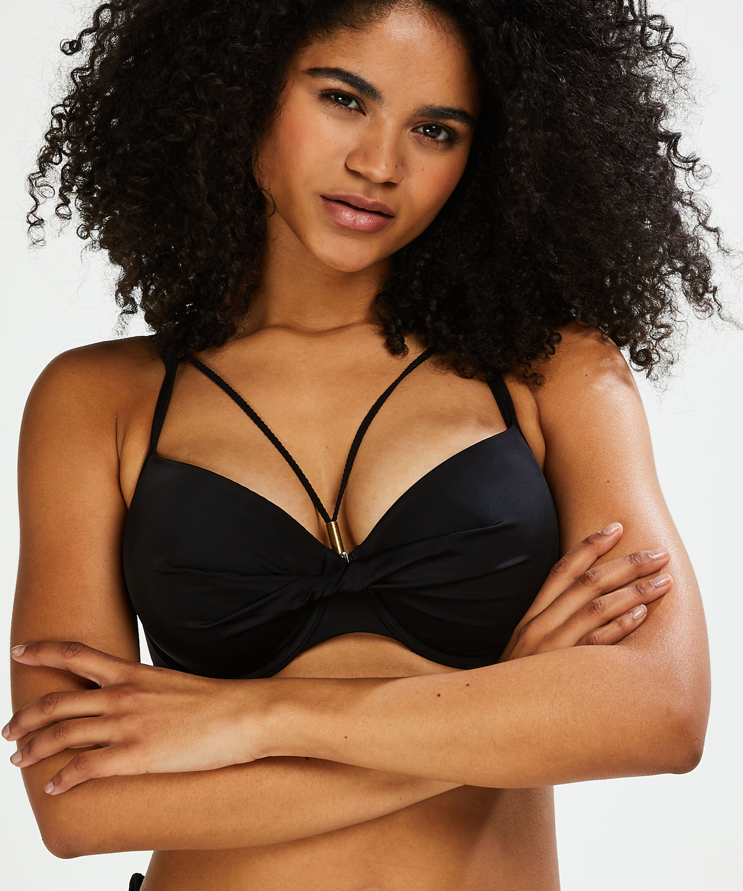Sunset Dream Padded Underwired Bikini Top, Black