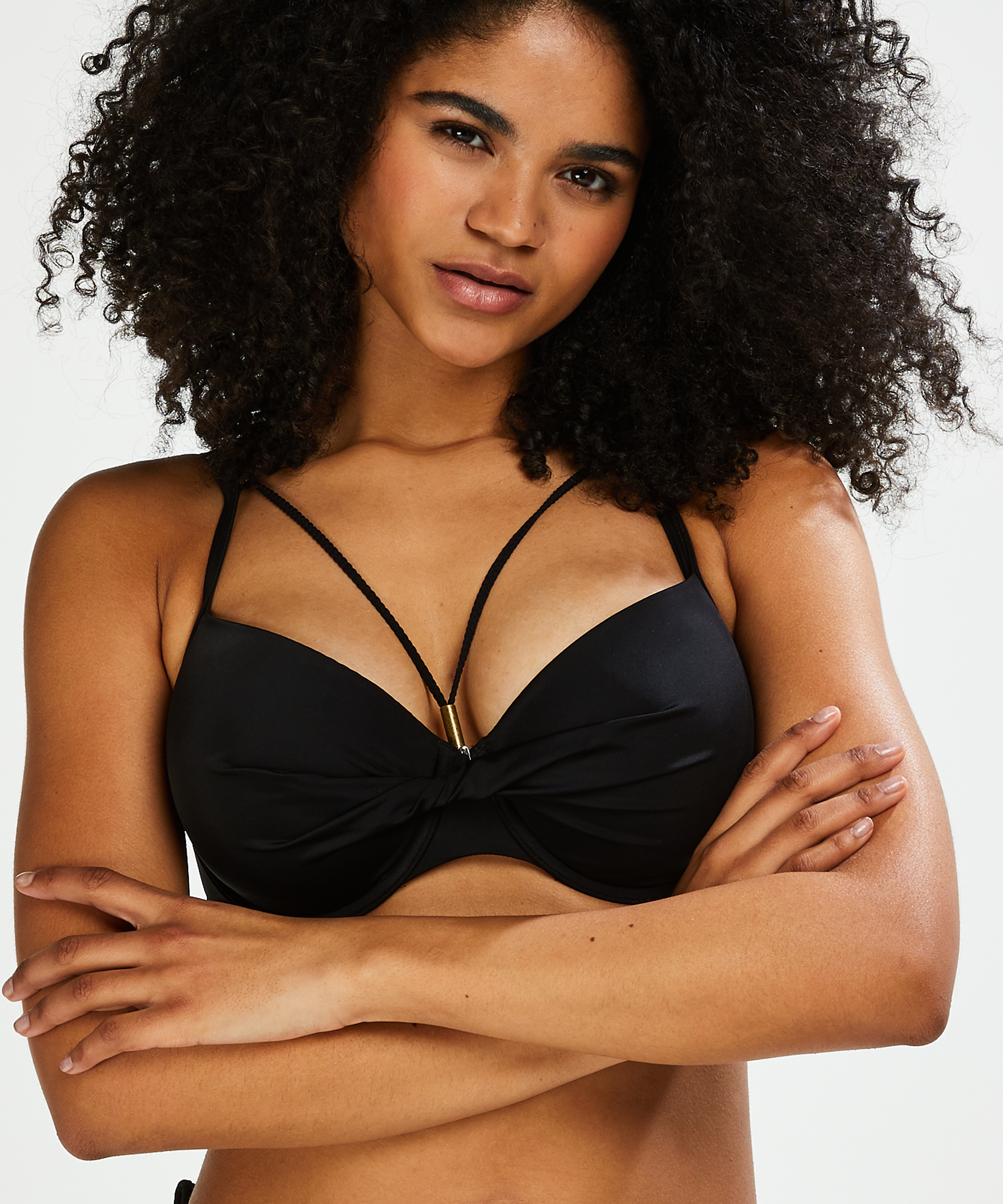 Sunset Dream Padded Underwired Bikini Top, Black, main