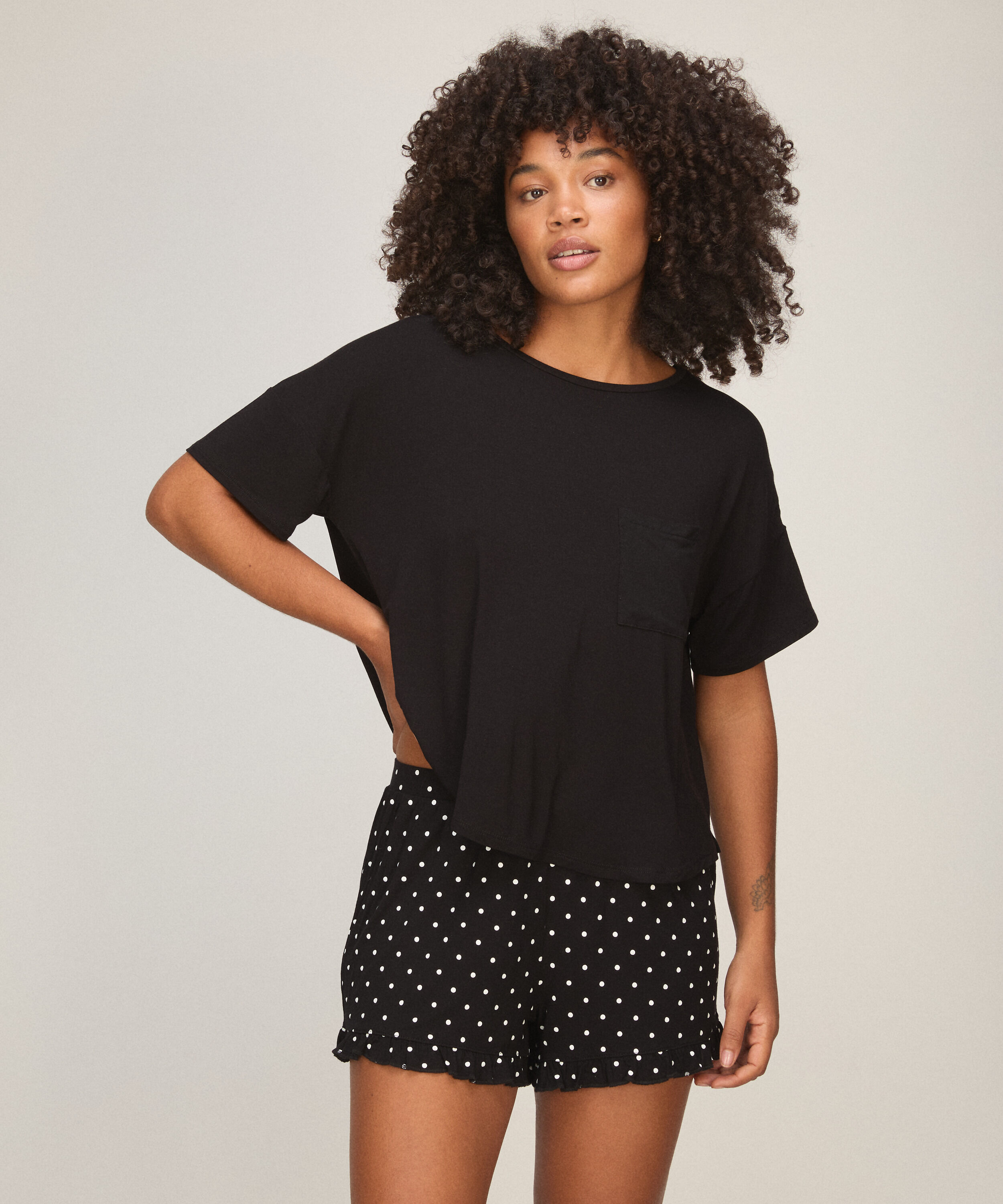 Short Pyjama Set, Black