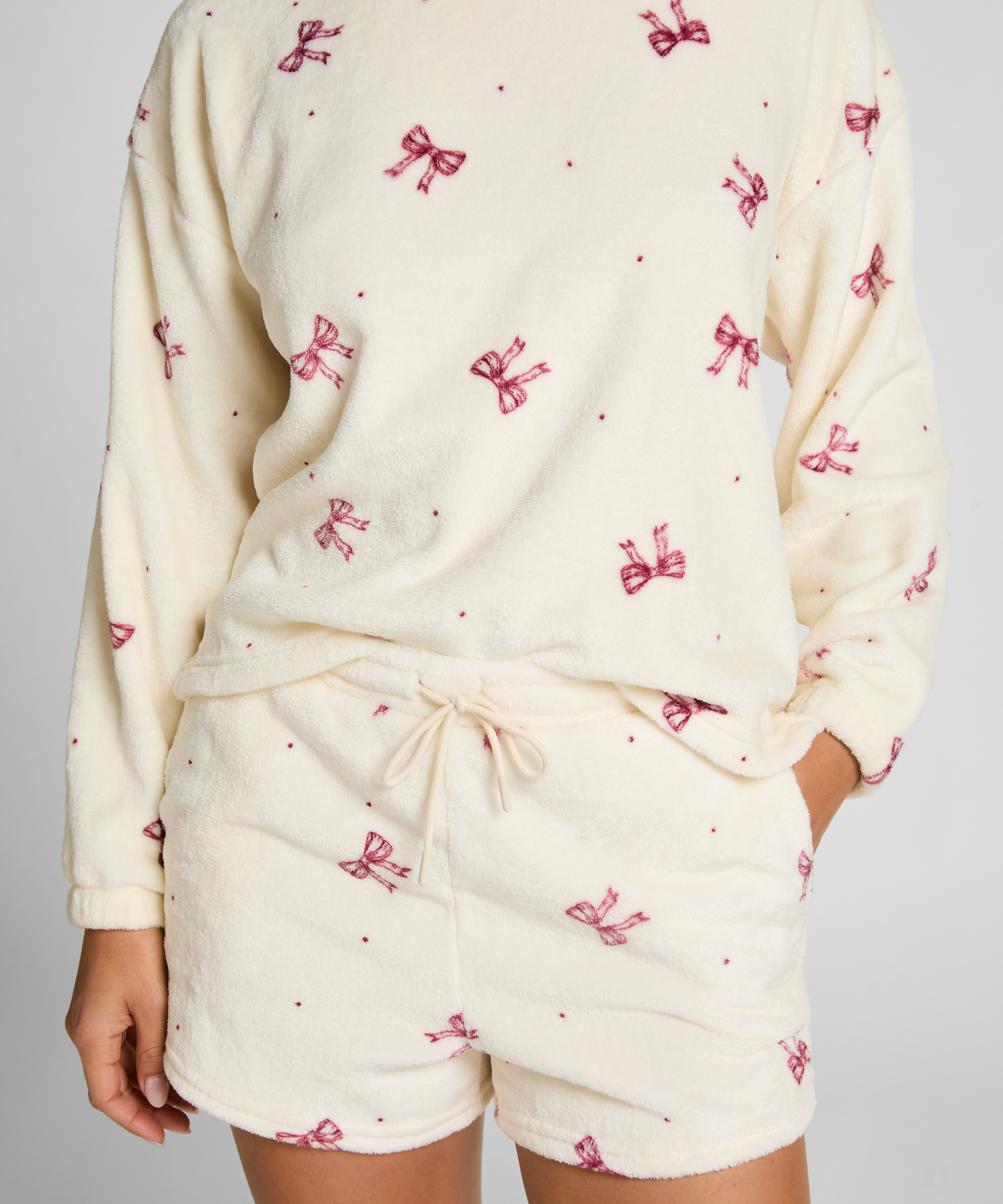 Pyjamaset Fleece, White, main
