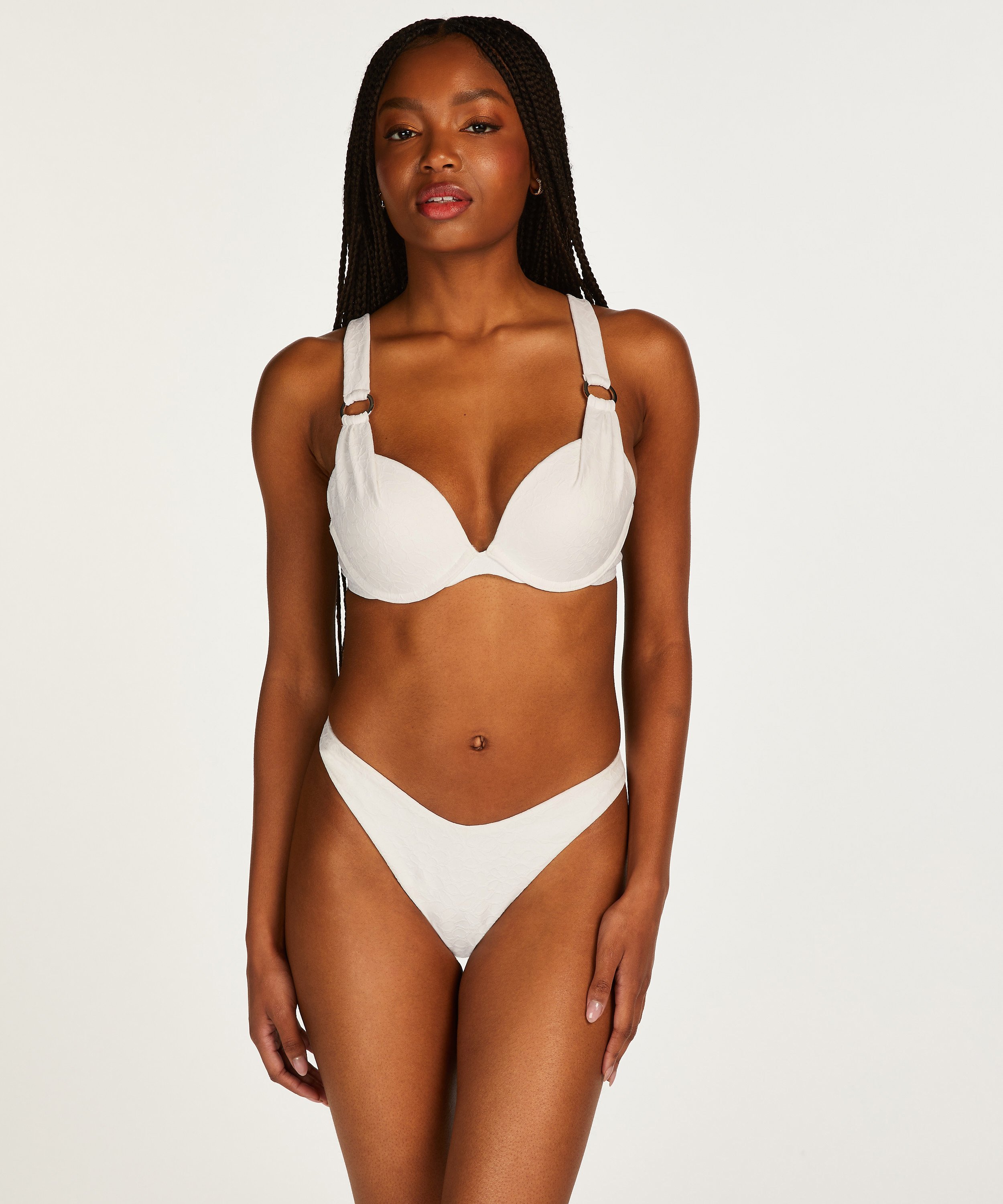 Sri Lanka Padded Push-Up Underwired Bikini Top, White, main