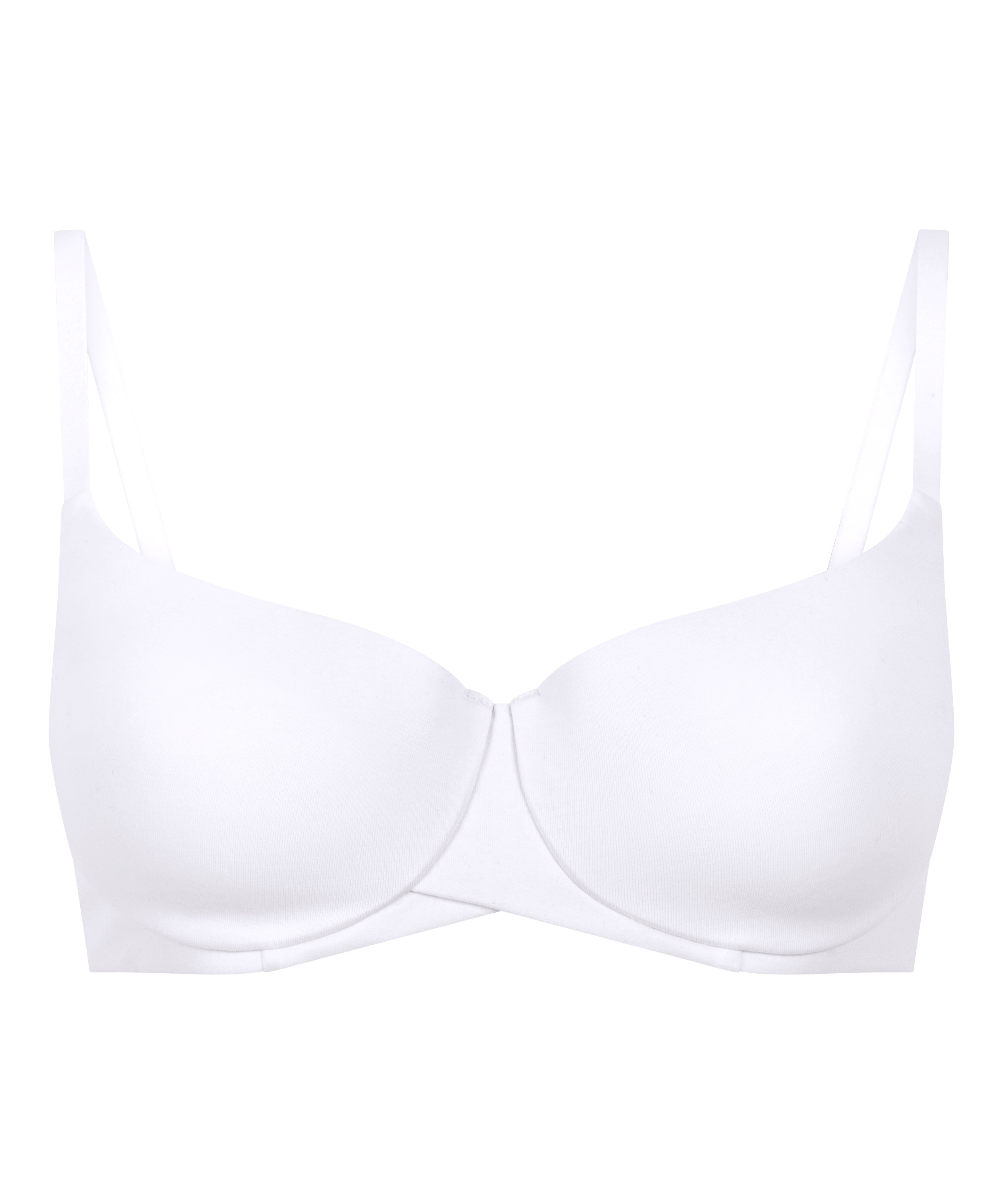 Cotton Padded Underwired Bra, White, main