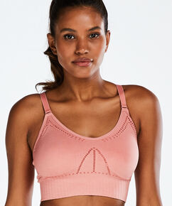 HKMX The Comfort Level 1 Sports Bra, Pink