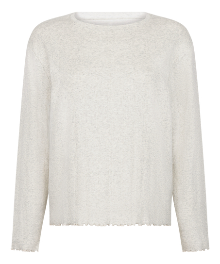 Pyjama Top Loose Pointelle, Grey