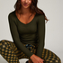 Long-Sleeved Pyjama Top, Green