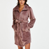 Fleece zip bathrobe, Pink