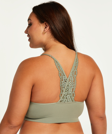 Rose seamless bralette, Green