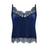 Shiny Velours Lace Cami, Blue