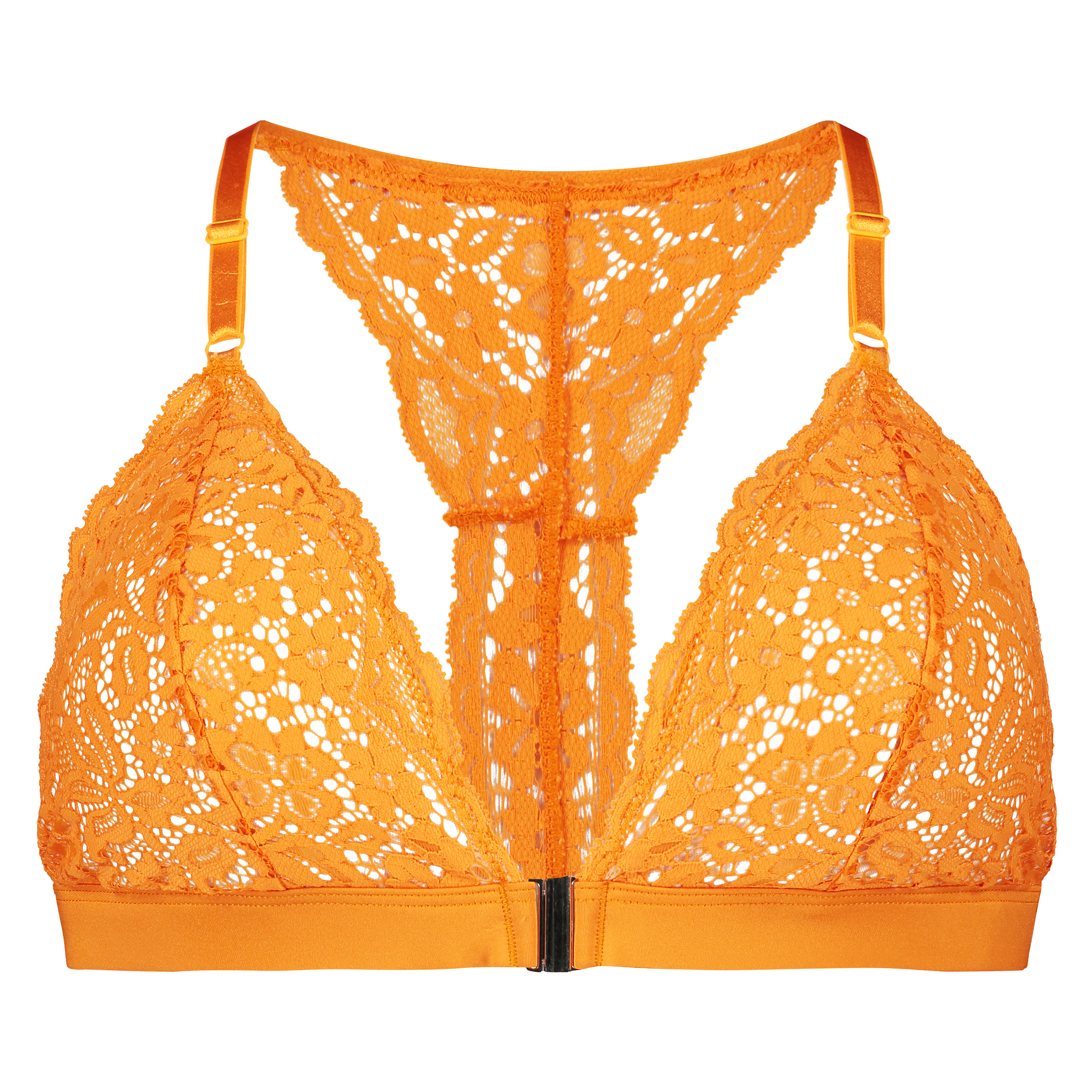 Rose Padded Triangle Bralette, Orange, main