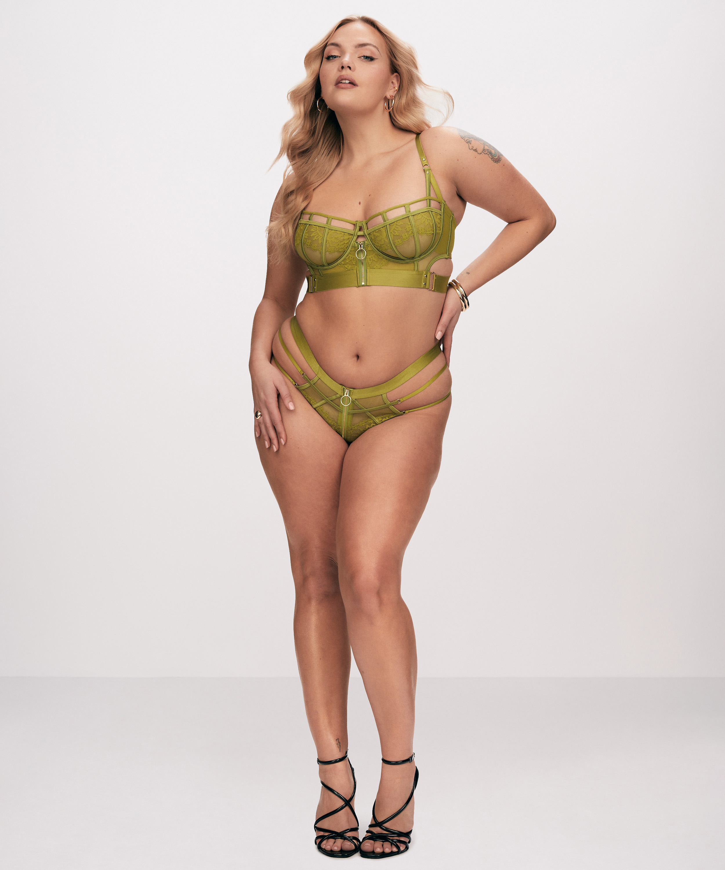 Sable Non-Padded Longline Underwired Bra, Green, main