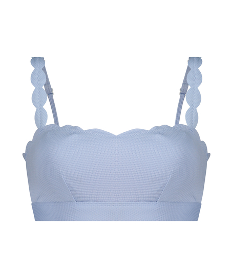 Scallop Crop Top, Blue