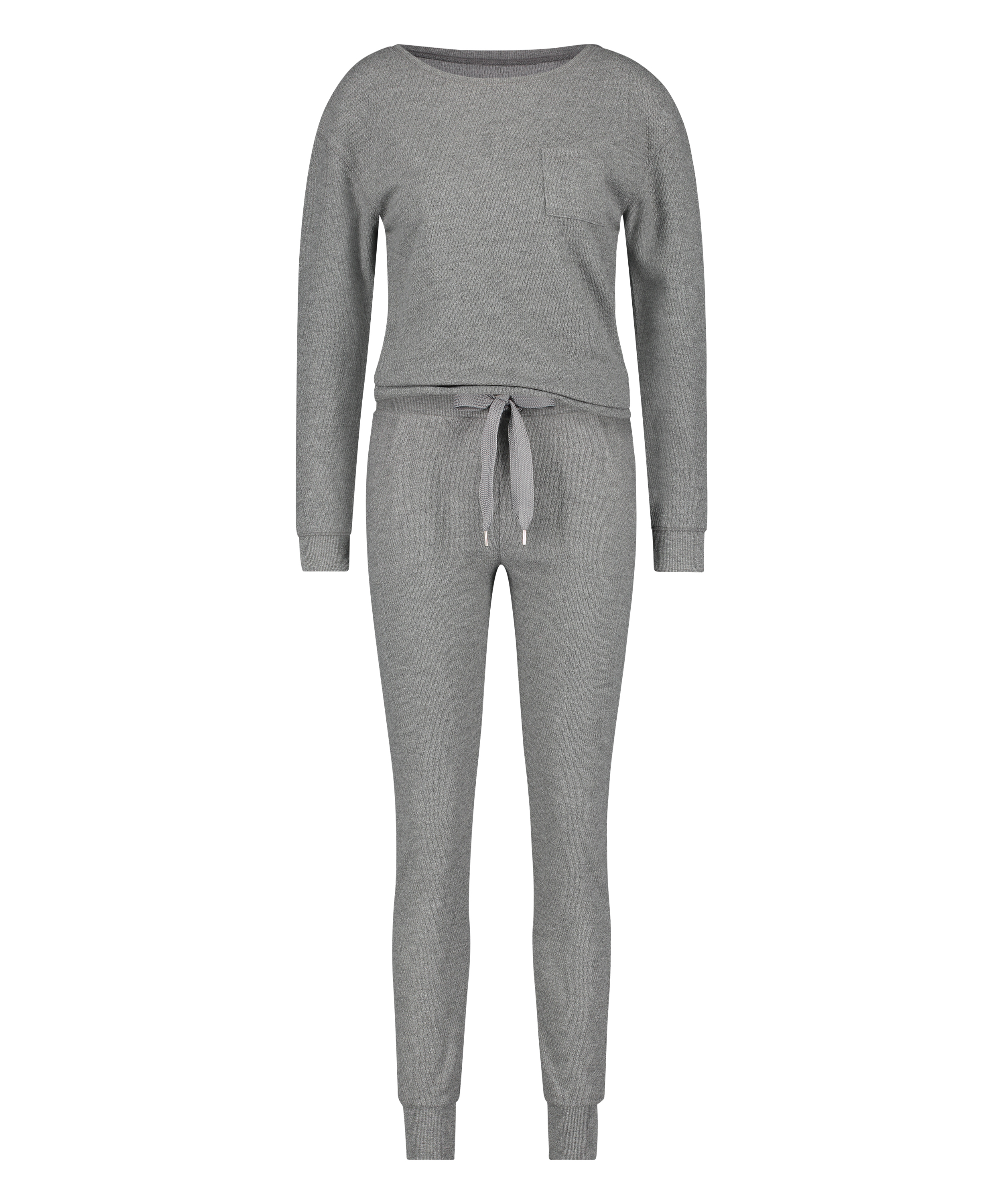 Waffle pyjama set, Grey, main
