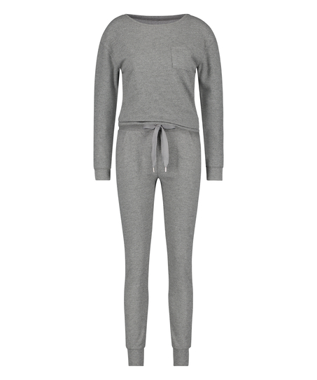 Waffle pyjama set, Grey