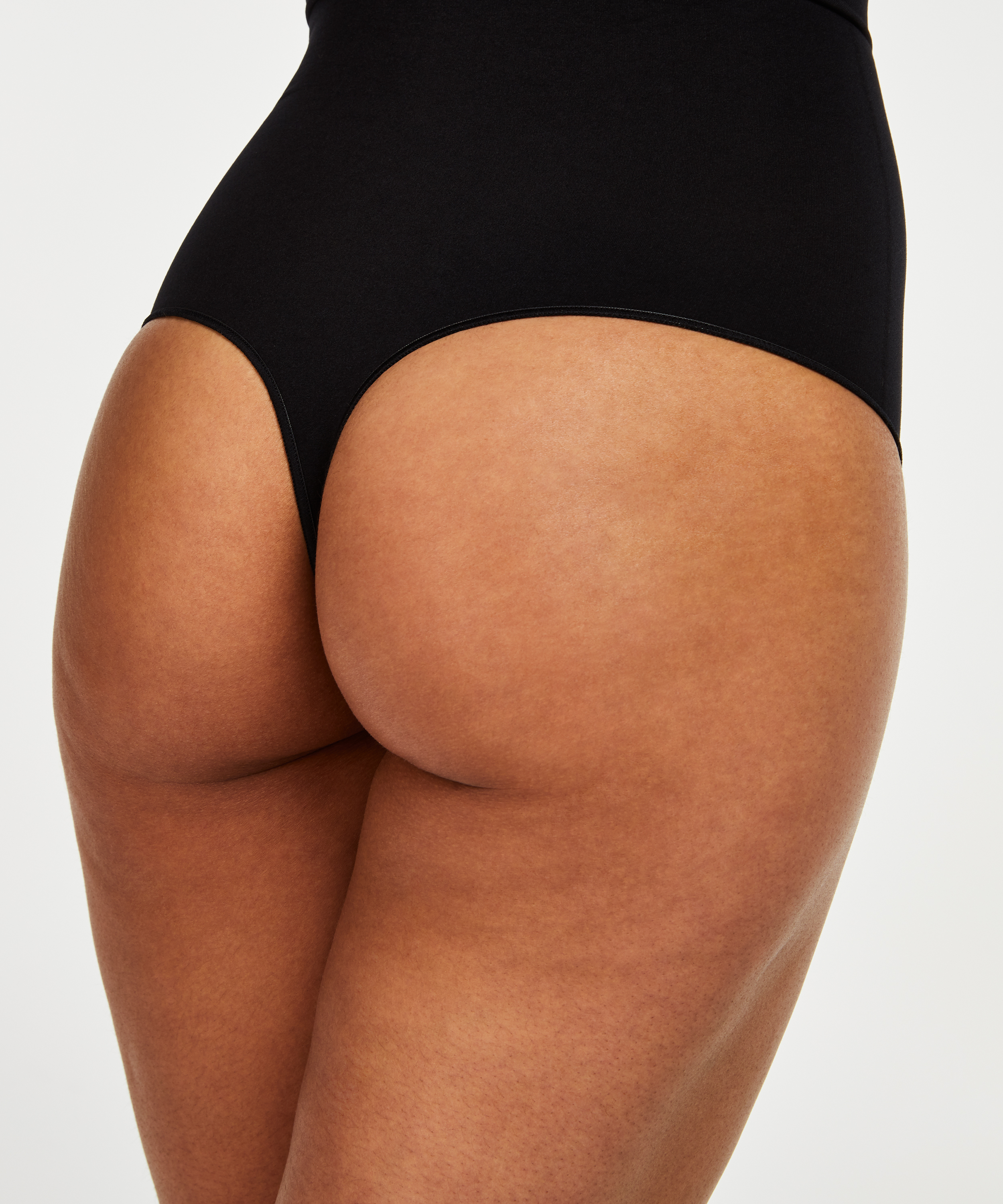 Firming high waisted thong - Level 2, Black, main