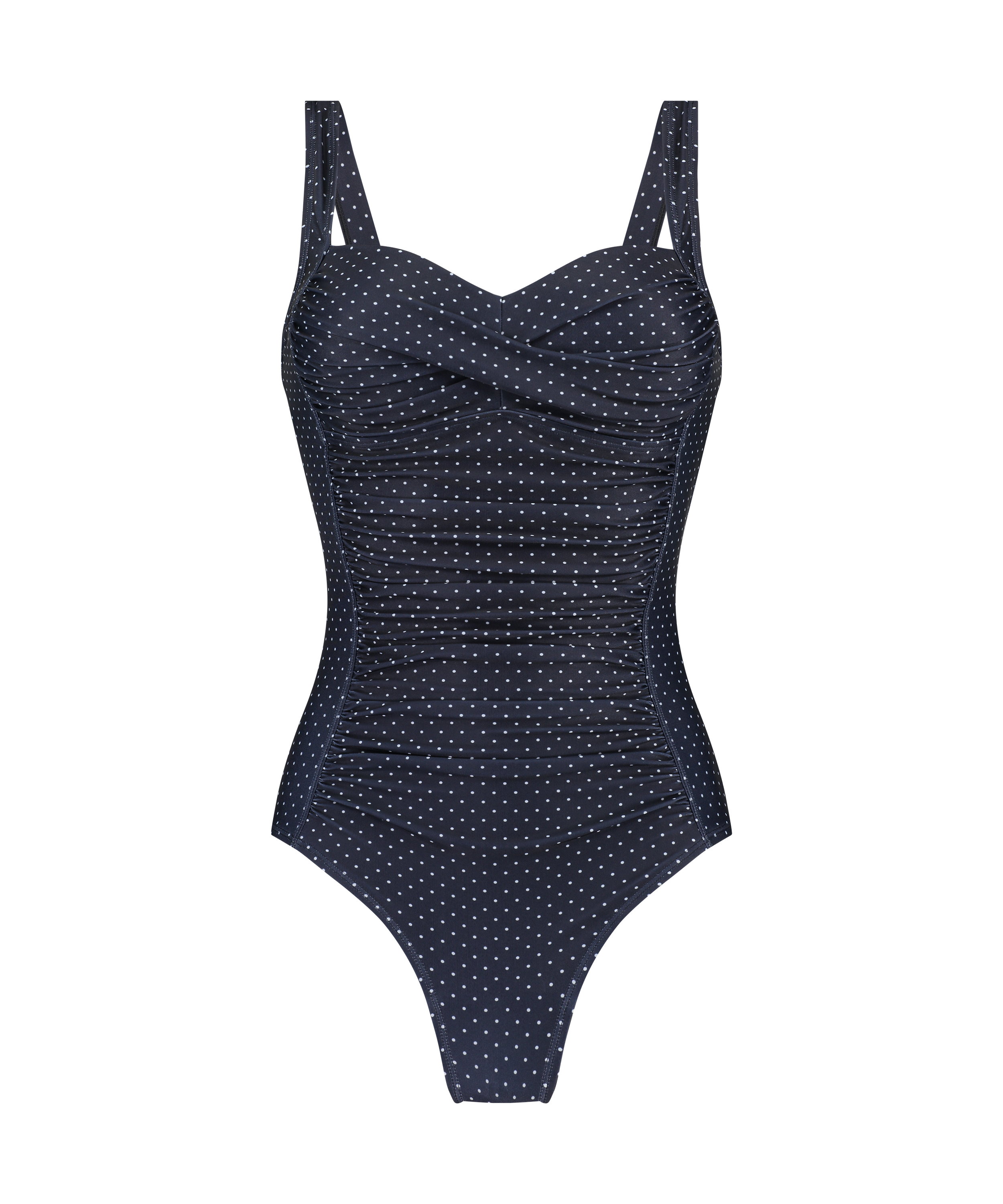 Shaping Scallop Swimsuit, Blue, main