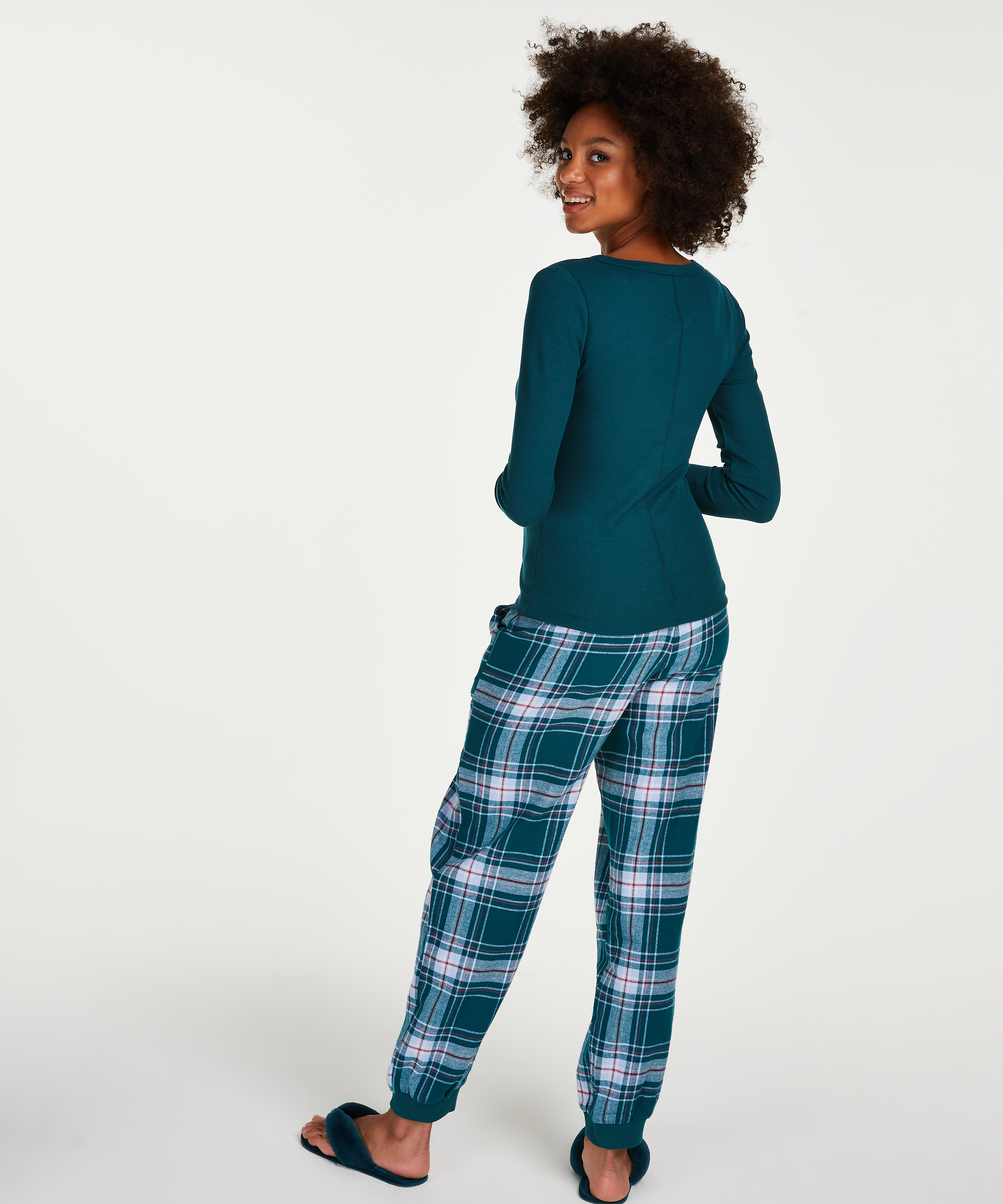 Long-Sleeved Pyjama Top, Blue, main