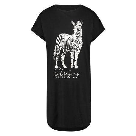 Round Neck Nightshirt, Black