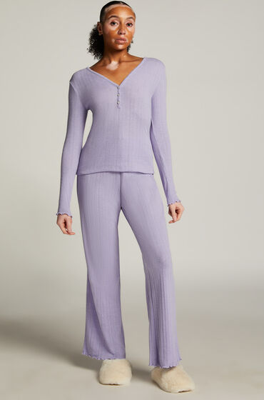 Image of Hunkemöller Pointelle Pyjama Pants Purple
