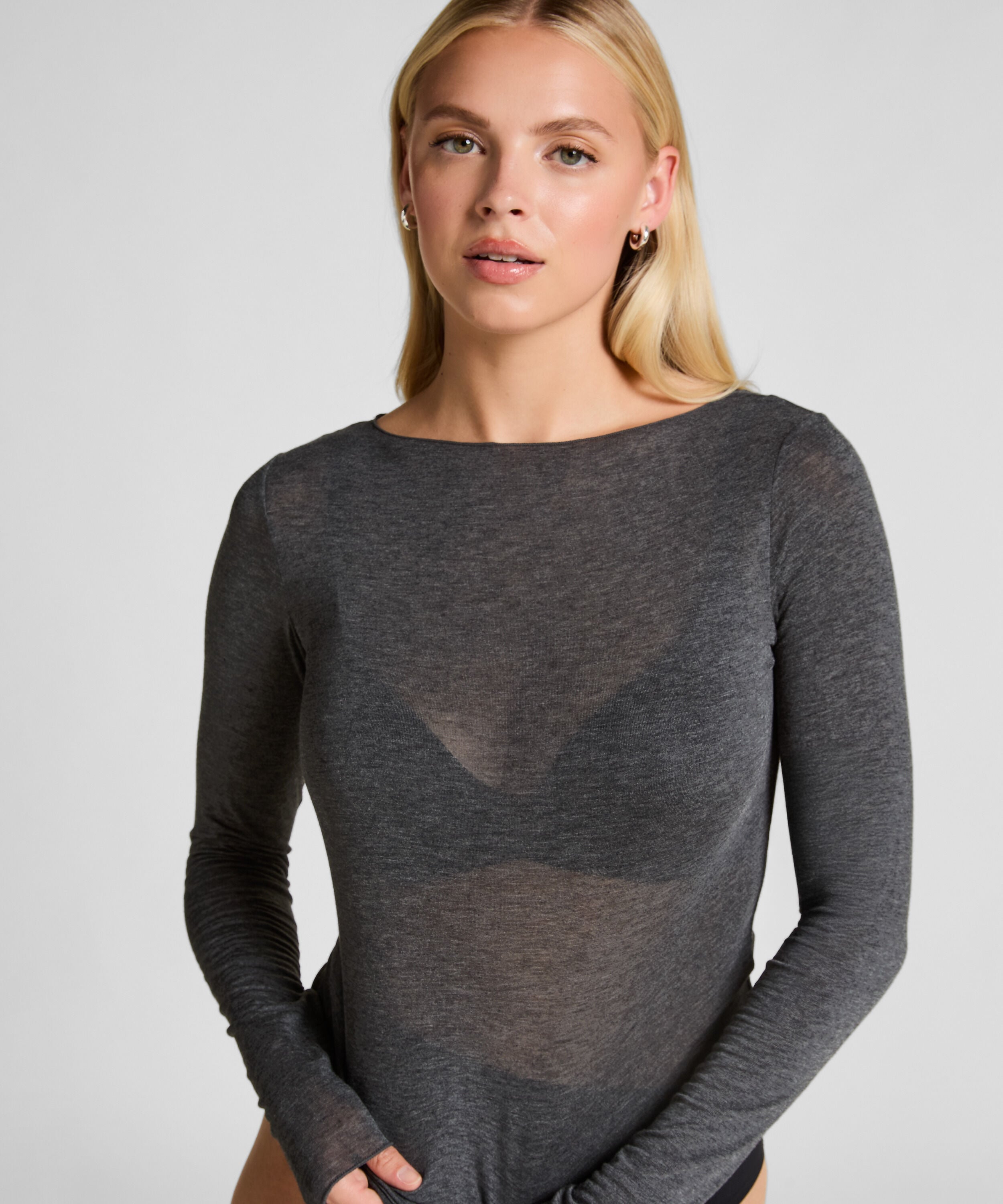 super soft Boatneck Shirt with Cashmere