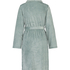 Short Fleece Ribbed Bathrobe, Green