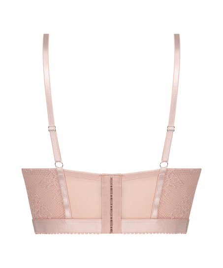 Malika padded longline underwired bra, Pink
