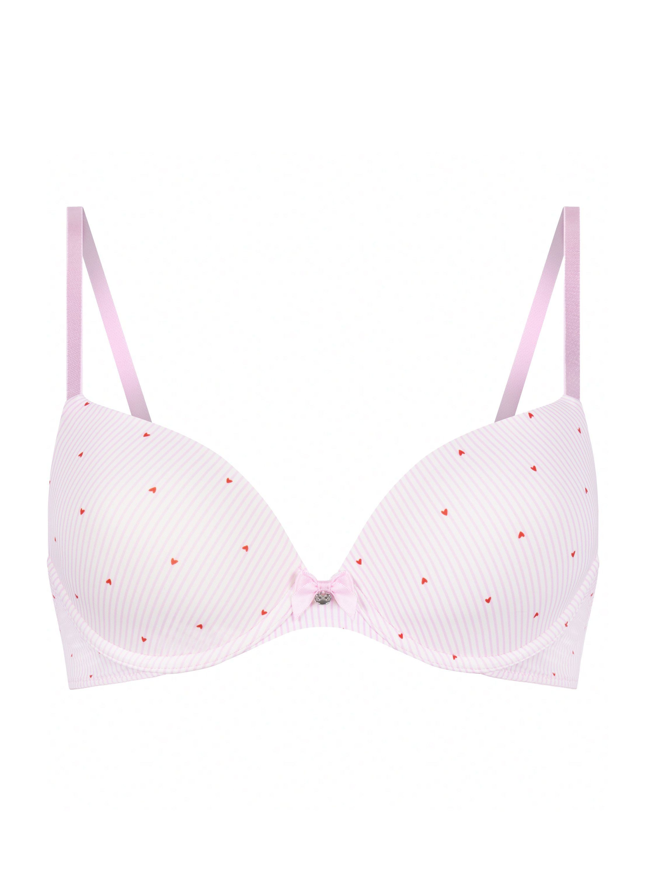 Plunge Padded Underwired Bra, Pink, main