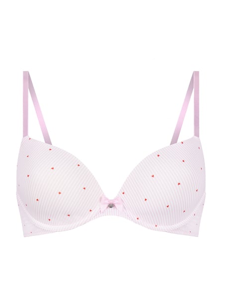 Plunge Padded Underwired Bra, Pink