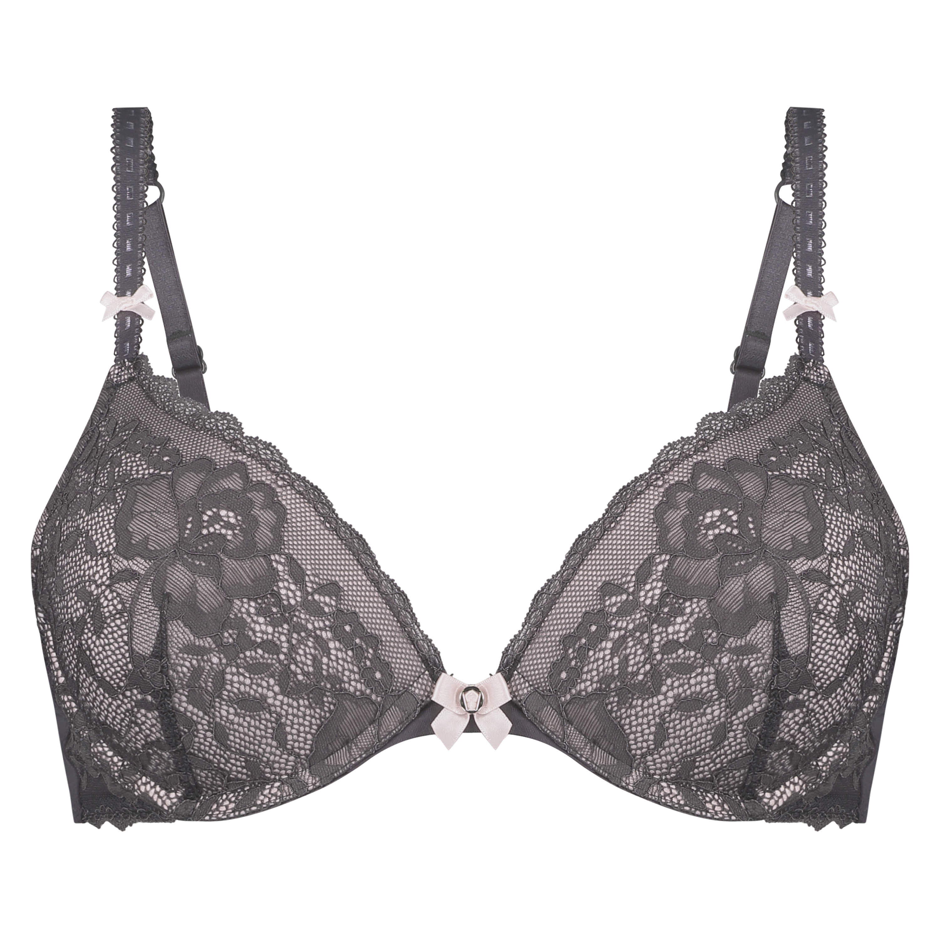 Theresa Padded Underwired Push-Up Bra, Grey, main