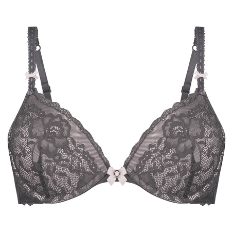 Theresa Padded Underwired Push-Up Bra, Grey