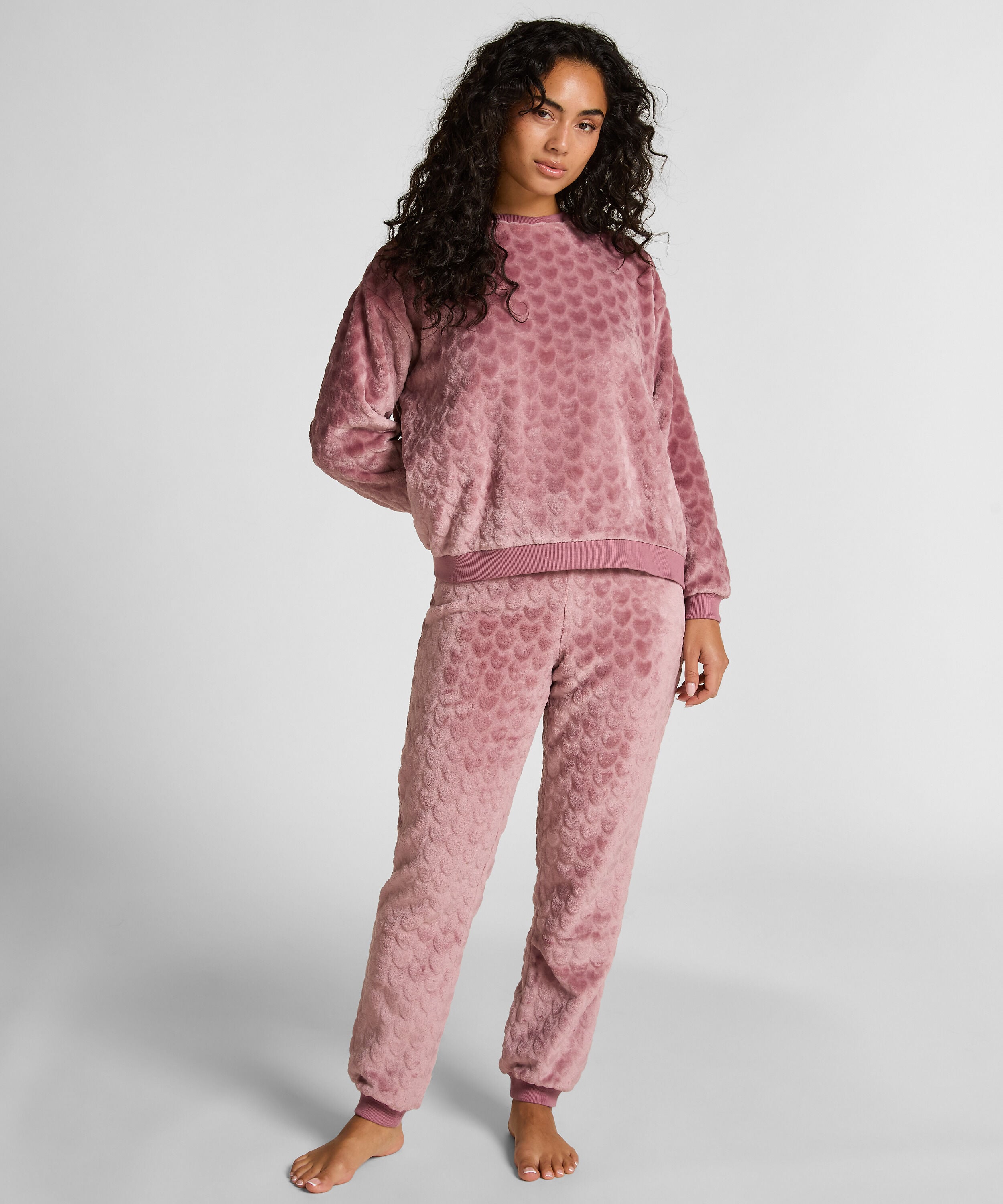 Pyjamaset Fleece Heart, Purple
