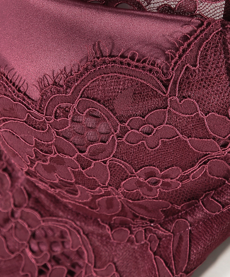 Heather Padded Longline Underwired Bra, Red