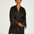 Satin Lace Kimono, Black
