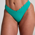 Scallop High-Leg Bikini Bottoms, Green