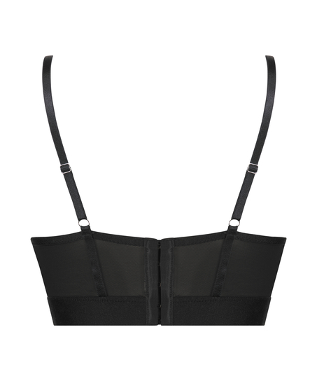 Cleo padded longline underwired bra, Black