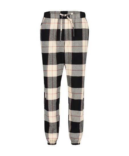 Twill Check pyjama bottoms, Black
