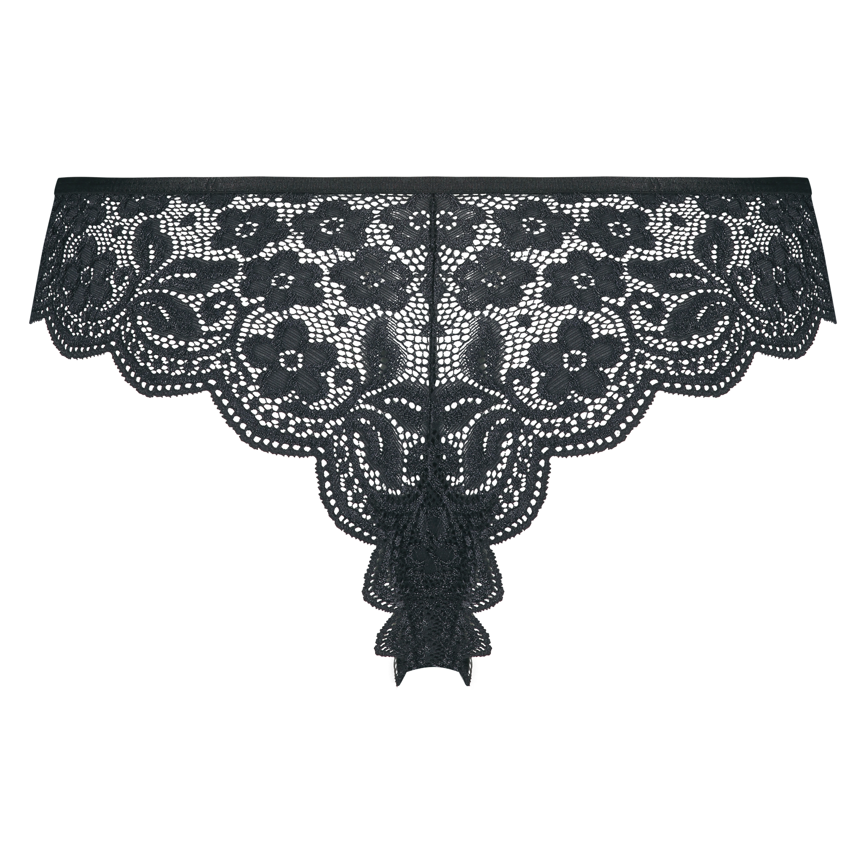 High leg lace Brazilian, Black, main