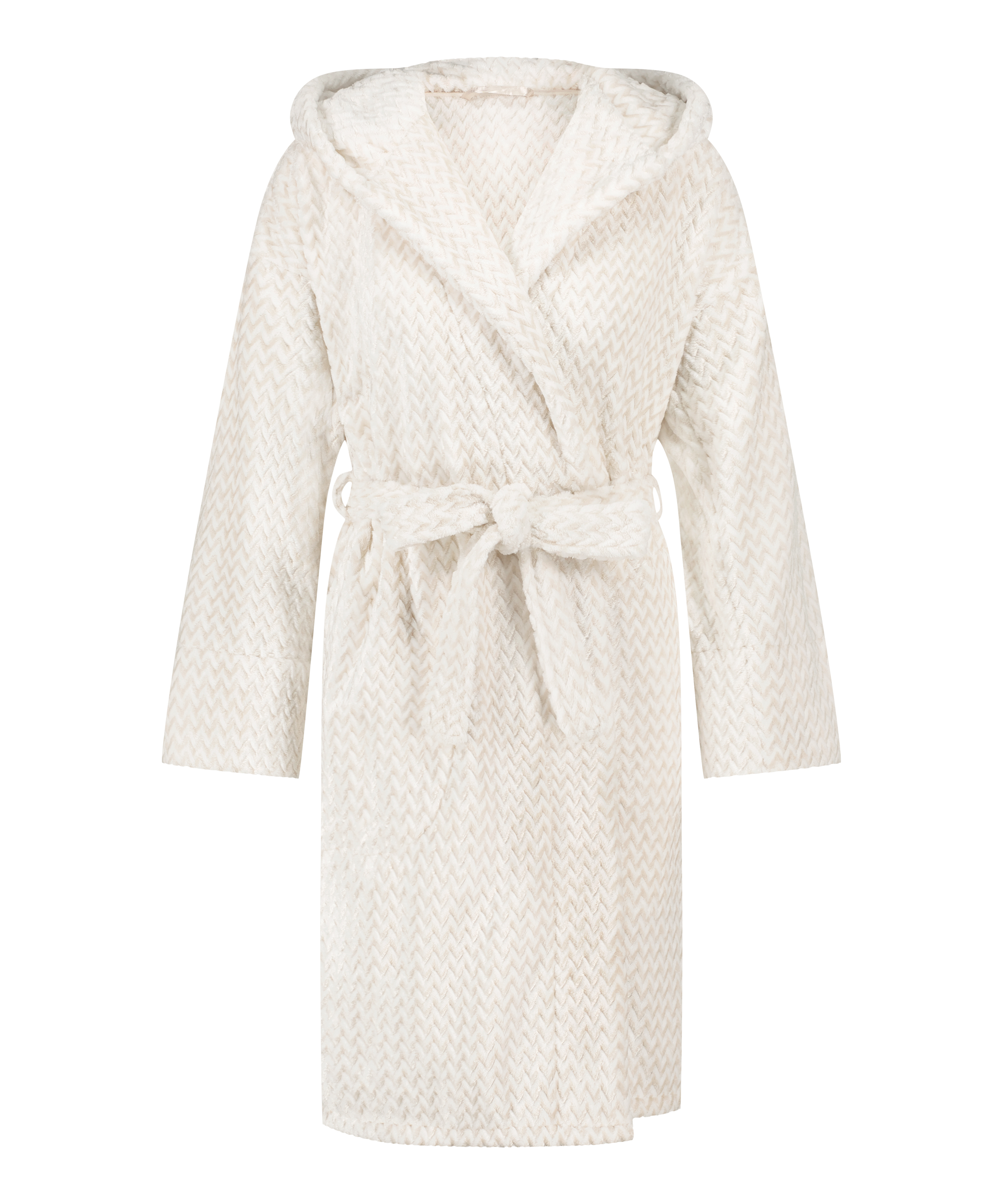 Fleece Bathrobe, Beige, main