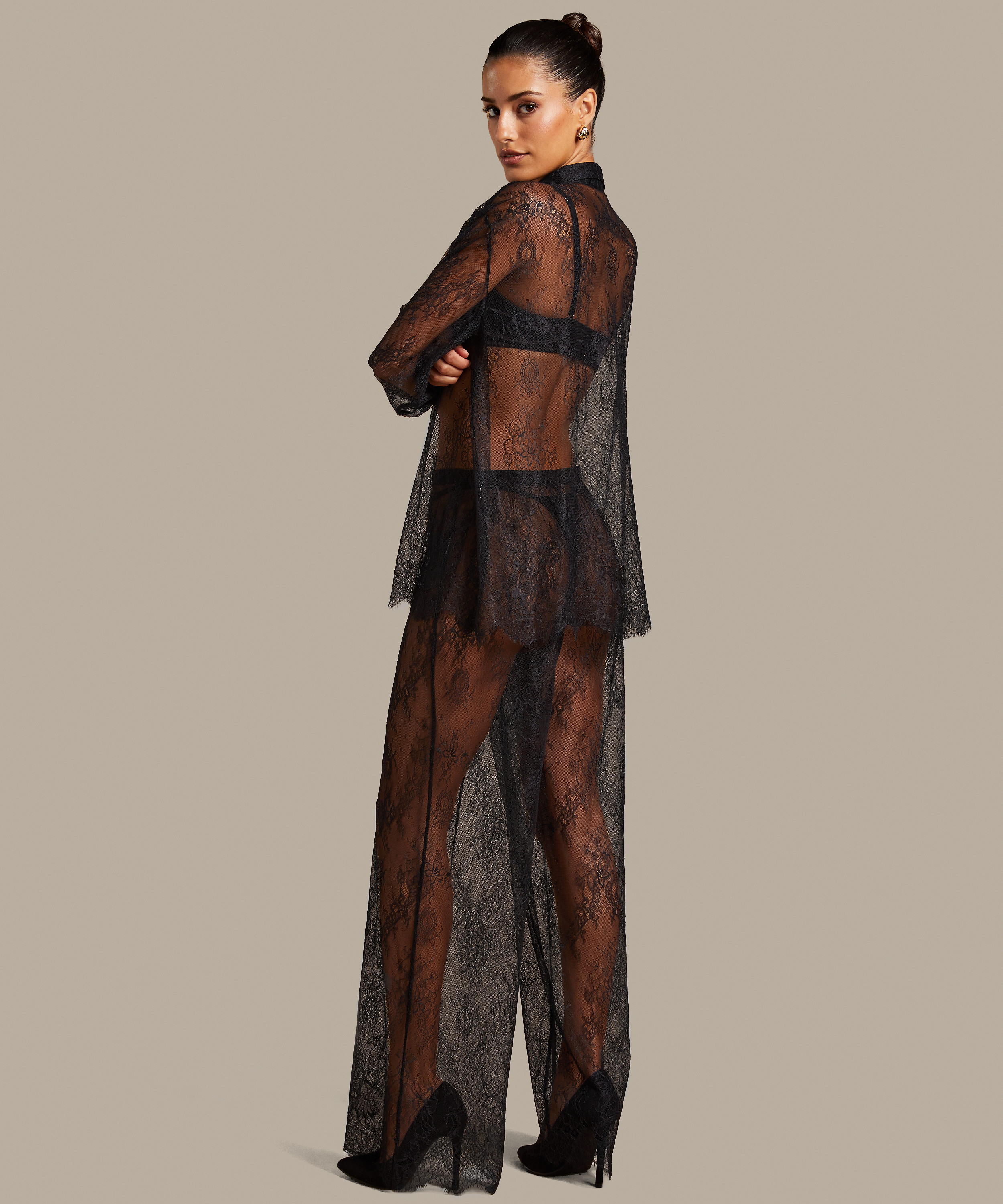 Camille Lace Pants, Black, main