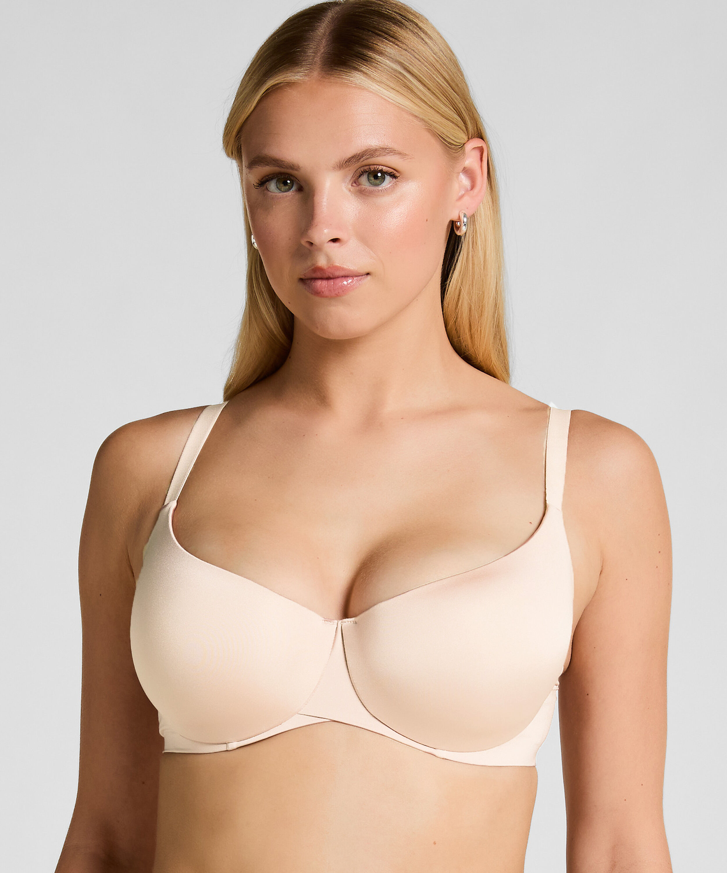 Smooth Padded Underwired Bra, Beige Smooth Padded Underwired Bra, Beige