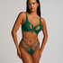 Iggy Half-Padded Underwired Longline Bra, Green