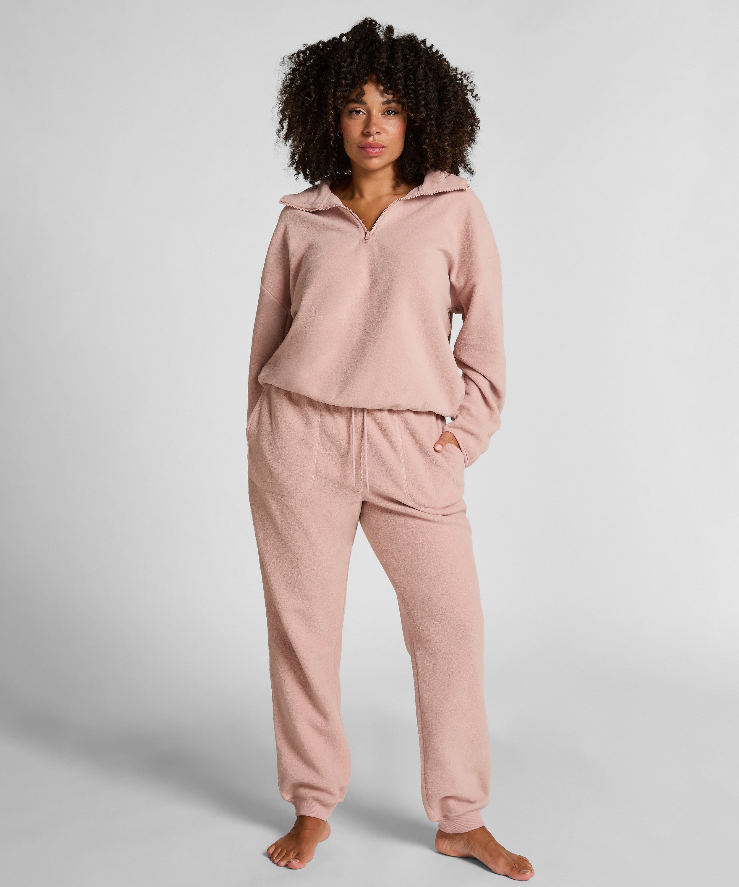 Top Half Zip Sporty Fleece, Pink, main