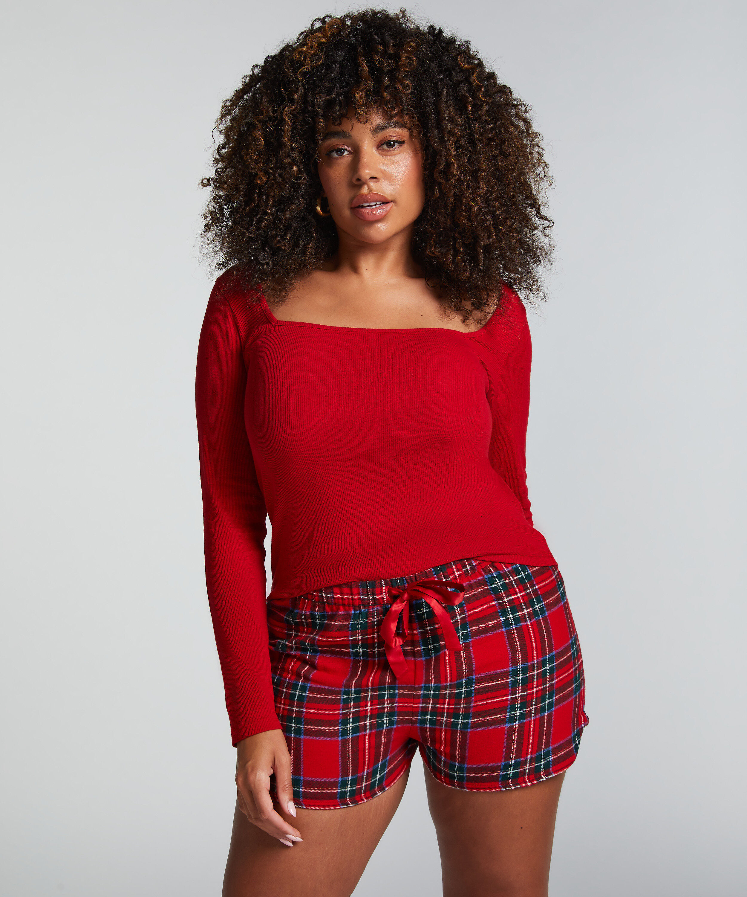 Twill pyjama set, Red
